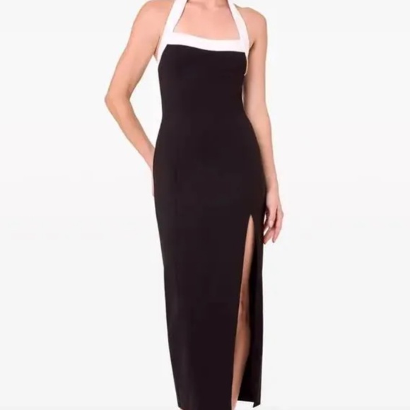 NICHOLAS Jane Midi Dress in Solid Black & Milk - Picture 3 of 12